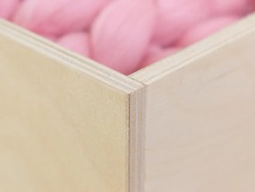 Ružový drevený úložný box DICE s číslami v štýle hracej kocky - Trojka