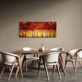 Obraz - Maľba listnatého lesa (120x50 cm)