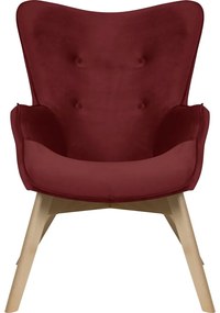 Červené zamatové kreslo Niko – Ropez