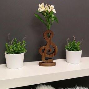 AMADEA Drevená váza v tvare husľového kľúča, masívne drevo, výška 24 cm