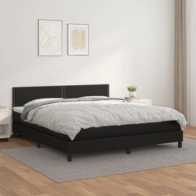 Boxspring posteľ s matracom čierna 180x200 cm umelá koža 3141077