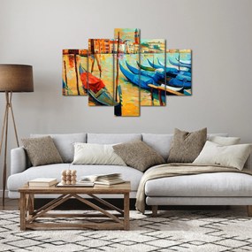 Obraz - Prístav v Benátkach (150x105 cm)