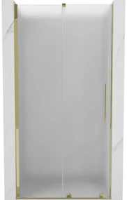 Mexen Velar, posuvné sprchové dvere do otvoru 110 cm, 8mm sklo námraza, zlatá lesklá, 871-110-000-31-50