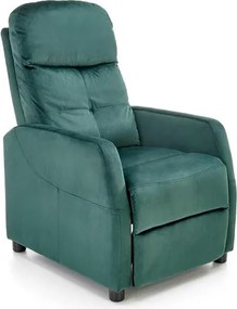 Relaxačné kreslo Fallon (tmavozelená). Vlastná spoľahlivá doprava až k Vám domov. 1039534