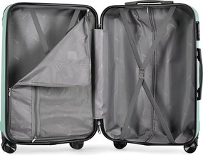 Kabínový kufor na 4 kolieskach 55x39x20cm púdrovo zelená farba