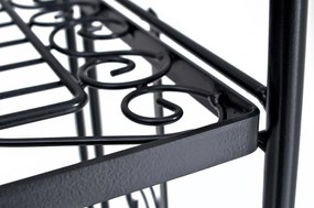 Kovová polica regál Caria - Čierna