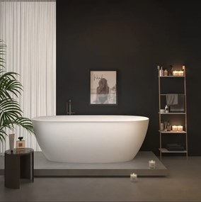 Erga Vienna, voľne stojaca vaňa 170x80 cm + odtoková zátka, biela lesklá, ERG-VIENNA-170080-WH-WH