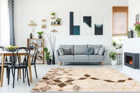 Koberec MEFE B400 Kocka, geometrický 3D - krém / béžový