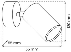 Nástenné bodové svietidlo HUDSON 1xGU10/8W/230V čierna