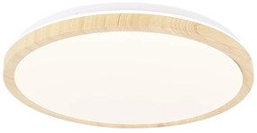 CLX Stropné prisadené drevené LED osvetlenie NOCERA INFERIORE, 18W, denná biela, 29cm, okrúhle