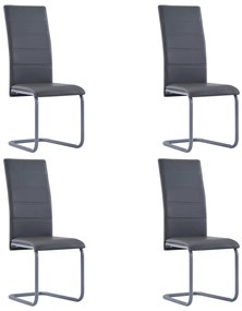 Jedálenské stoličky, perová kostra 4 ks, sivé, umelá koža 281684