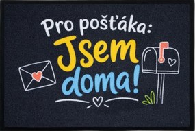Mercury Flooring, Rohožka Pre poštára som doma 40x60 cm - na von aj na doma, 40x60, čierna