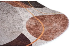 Umývateľný koberec v hnedo-krémovej farbe 80x120 cm Oval – Vitaus