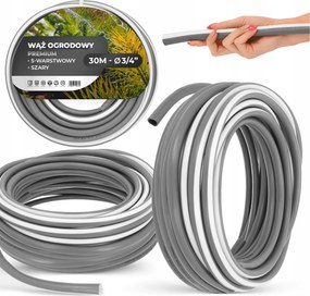 Záhradná Hadica 3/4 30 M 24 Barov Vody, Vystužená, Navíjacia, 5-VRSTVOVÁ, Polievacia