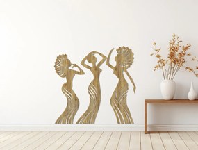3-dielna nálepka tancjúcich žien - Dub zlatý