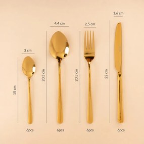 Súprava príborov B2LUGANO zlatá 24 ks 854267