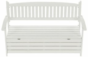 Tempo Kondela Záhradná lavica Amula s úložným priestorom, biela - 150 cm