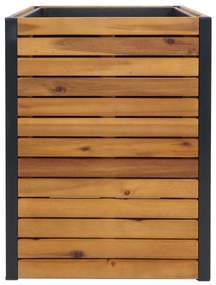 Kvetináč HWC-L23, 60x42x42cm, hliník, akáciové drevo - hnedá