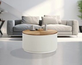 Konferenční stolek Stilig ST580 80 cm z masivu ecru/jilm