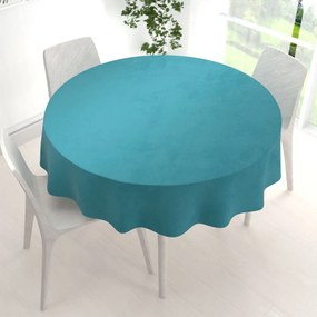 Biante Zamatový okrúhly obrus Velvet Premium SVP-035 Tyrkysovo modrý Ø 120 cm