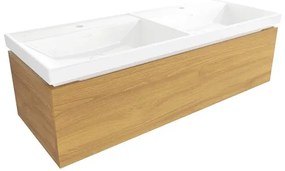 Kúpeľňová skrinka s umývadlom SAT Feel 120x30x46 cm medový dub mat SATFEEL120DMU4, 1 ks