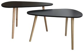 Súprava stolíkov Frej čierna/dub prírodný