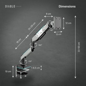 Držiak na 49" monitor, šedý/čierny LED RGB X-ARM