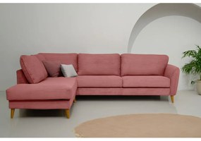 Ružová menčestrová rohová pohovka (ľavý roh) Paris – Scandic