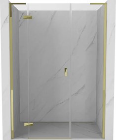 Mexen Mist-H L, 1-krídlové sprchové dvere ľavé 120 cm, číre sklo, zlatý lesklý profil, 8A5L-120-001-50-00-L