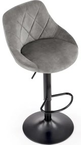 Barová stolička 106x47 cm šedá/čierna