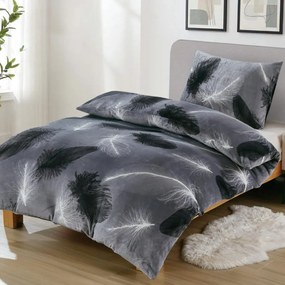Mikroplyšové obliečky Púpava sivá 200x140cm+90x70cm TiaHome