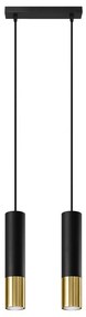 Sollux SL.0953 - Luster na lanku LOOPEZ 2xGU10/10W/230V čierna/zlatá