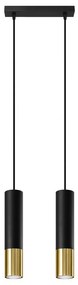 Sollux Sollux SL.0953 - Luster na lanku LOOPEZ 2xGU10/10W/230V čierna/zlatá SLX0756