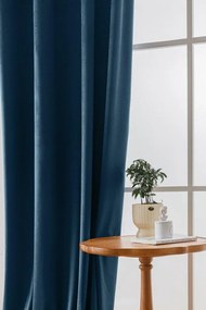 Petrolejový zatemňovací záves VELVET 140x270 cm Zavesenie: Riasiaca páska