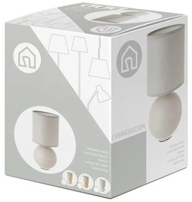 Béžová keramická stolová lampa s textilným tienidlom (výška 24,5 cm) – Casa Selección