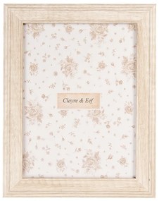 Béžový drevený fotorámik S - 14*2*19 cm / 10*15 cm