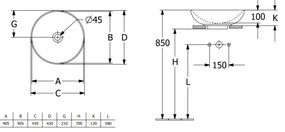 Villeroy & Boch 4A460001 - Umývadlo na dosku LOOP&FRIENDS priemer 42 cm keramika/biela
