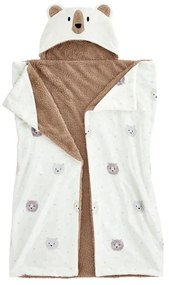 Hnedá/krémová detská deka s kapucňou z mikroplyšu 90x125 cm Cosy Bear – Catherine Lansfield