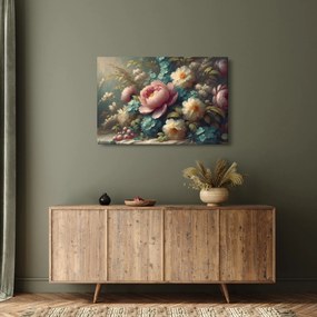 Obraz - Zátišie s kvetmi - maľba (90x60 cm)