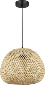 Závesný luster PETRA na lanku 1xE27/15W/230V, priemer 35 cm, bambus
