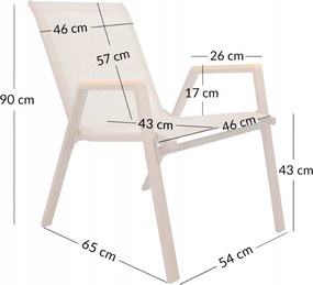 Dekorstudio Balkónová sada nábytku POLA – béžová (2 stoličky + okrúhly stolík)