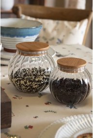 Sklenená baňatá dóza s vrchnákom L - Ø 13 * 14 cm