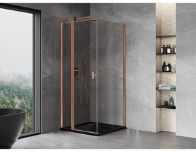 Mexen Mist T, sprchový kút s krídlovými dverami, 120 x 120 cm, 8mm číre sklo, medený profil, 8A4T-120-120-65-00