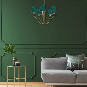 Luster na tyči VICTORIA 5xE27/60W/230V zelená