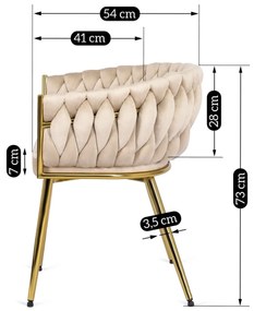 PROXIMA.store - Luxusné jedálenské kreslo CAPRI FARBA: ružová, FARBA NÔH: zlatá