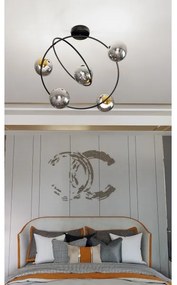 Luster na tyči STARDOM 5xE14/10W/230V čierna/šedá