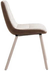 IDA Krémovo Hnedá (látka Monza 90/Preston 22) / béžový rám - MODERNÉ ČALÚNENÉ STOLIČKA BOUCLÉ BOHO