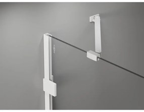 Mexen Lunar-F, skladací sprchový kút ľavý 100 x 100 cm, 8mm číre sklo, biely profil, 836-100-100-20-00-L