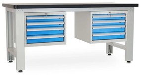 Dielenský stôl Solid MDF-44, 180 cm, 2 závesné boxy, čierna