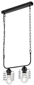 Luster na reťazi MORGAN 2xE27/60W/230V čierna/chróm